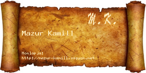 Mazur Kamill névjegykártya